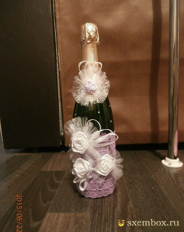 МК по оформлению бутылки шампанского на свадьбу