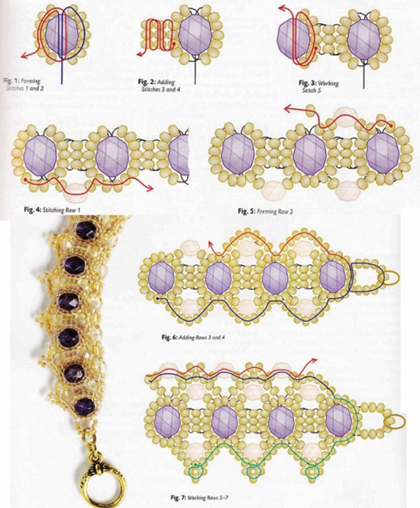 схема плетения ожерелья из бисера и бусин