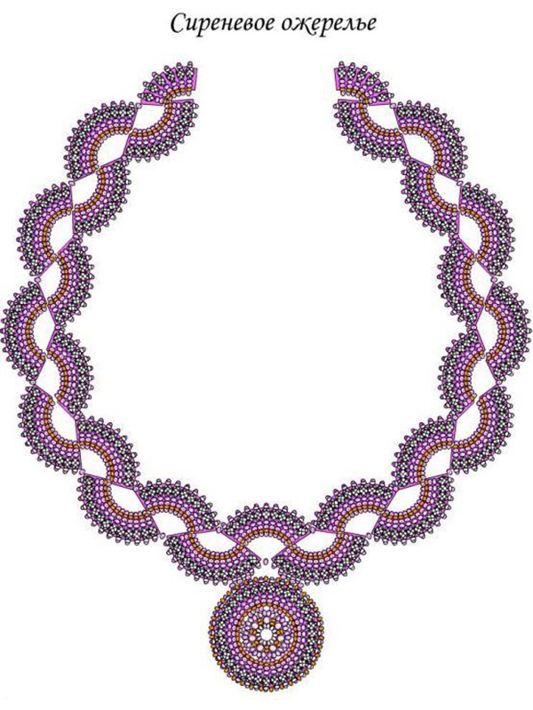 схема плетения ожерелье бисером