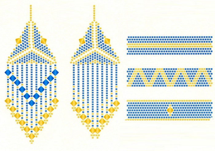 Схемы плетения треугольных украшений из бисера: