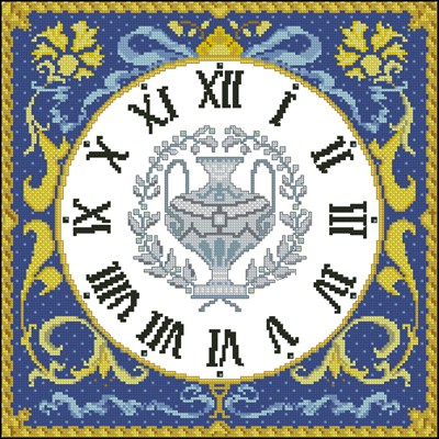 Старинные часы схема вышивки крестом