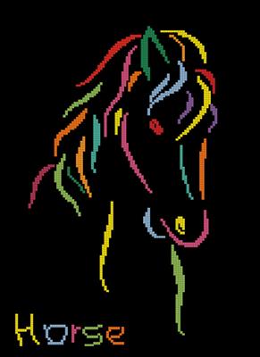 Colored horse схема вышивки крестиком