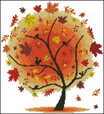 Осеннее дерево схема вышивки крестом скачать бесплатно
