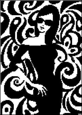 Черно-белая леди схема вышивки крестом
