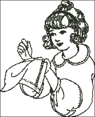 Девочка за вышивкой вышивкка крестиком скачать схему