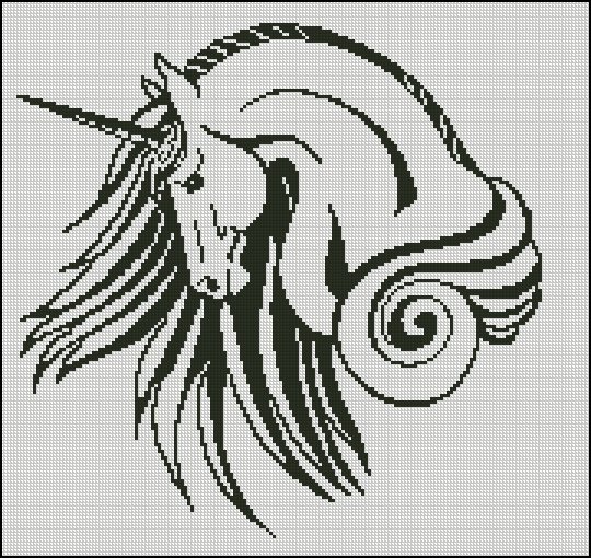 Единорог, авторская схема для вышивки