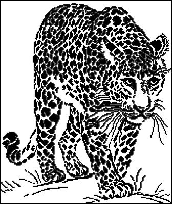 Леопард схема вышивка