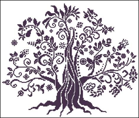 Дерево схема вышивки крестиком