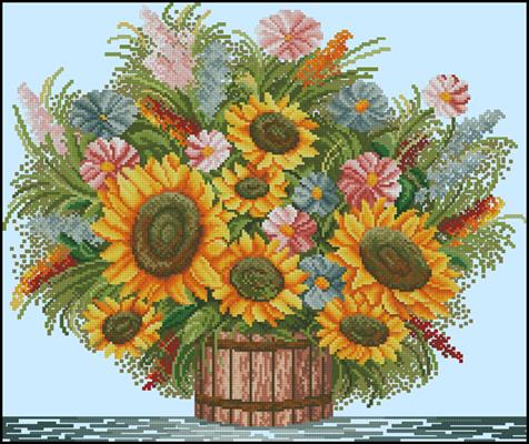 Sunflowers вышивка крестиком схема