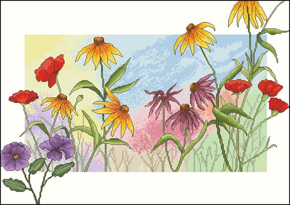 Watercolor wildflowers вышивка крестом схема скачать