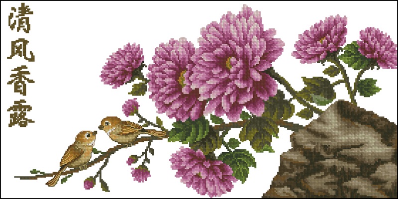 Chrysanthemum схема вышивки крестом