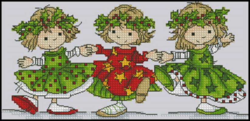 Рождественское трио схема вышивки крестом бесплатно