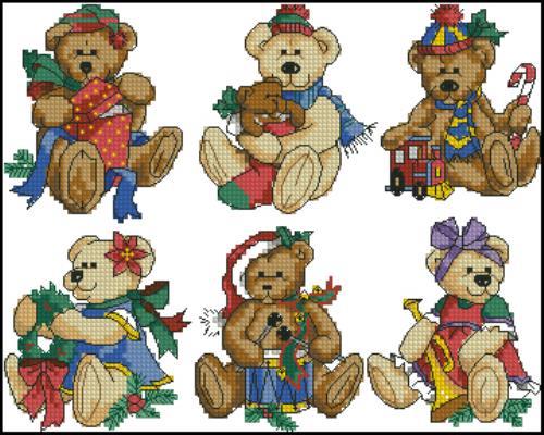 Teddy Treasure ornaments схема вышивки