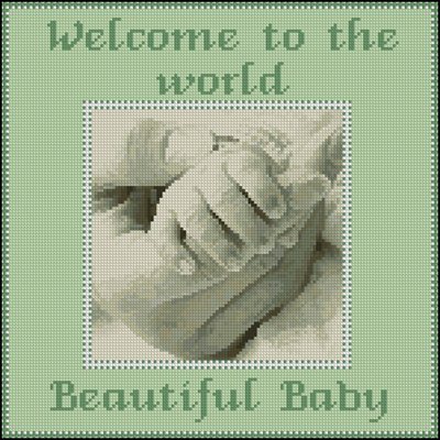 Baby Sampler Green схема вышивки крестом