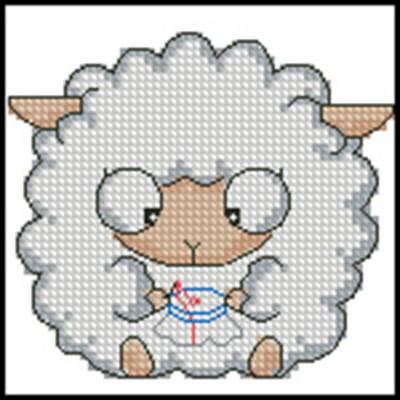 Вышивающая овечка схема вышивки крестом