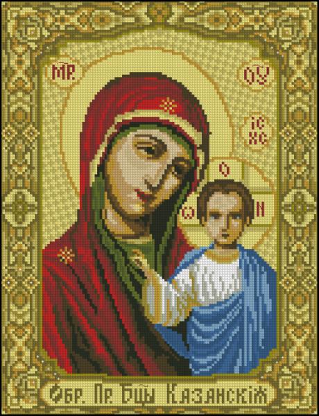 Казанская Пресвятая Богородица схема вышивки крестом