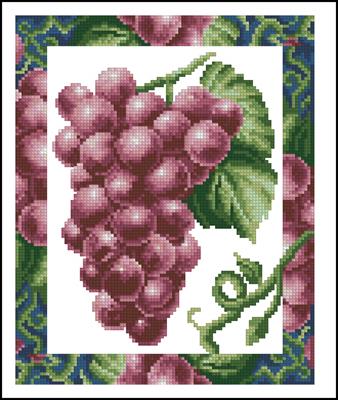 Red grapes вышивка крестиком