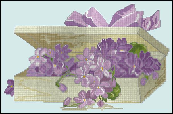 Boite violettes схема вышивки