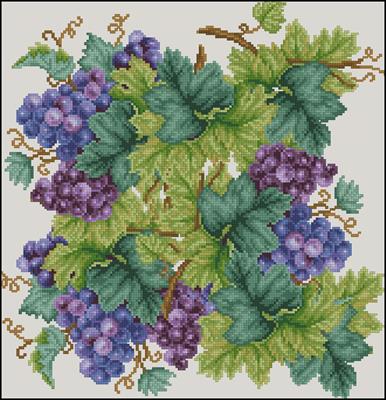 Pillow Grape схема вышивки крестиком