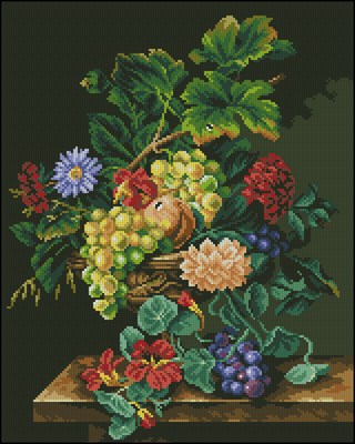 Owoce i kwiaty схема вышивки крестом скачать