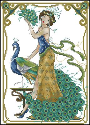 Peacock lady схема вышивка