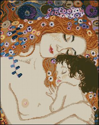 Woman with a child G.Klimt схема для вышивки