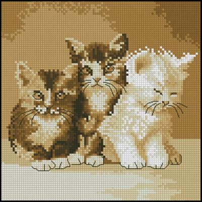 Three Cute Cats схема вышивки крестом