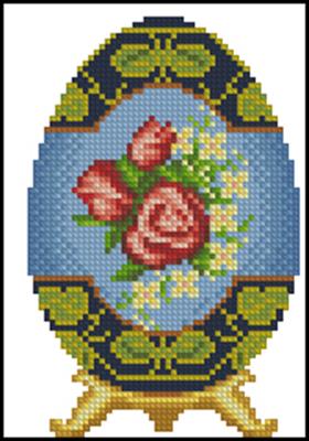 Easter Egg with Rose motif схема вышивки