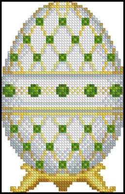 White Faberge Egg with Emeralds вышивка крестом