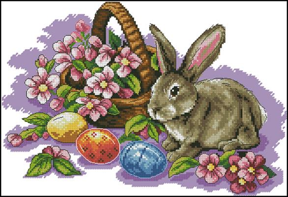 Wielkanocny zajaczek схема вышивки