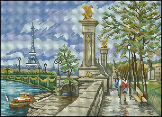 Париж. Мост Александра 3-го схема вышивки крестиком скачать