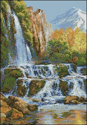 Пейзаж с водопадом вышивка крестом