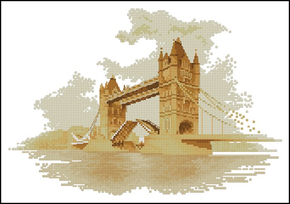 Tower Bridge схема вышивки крестом