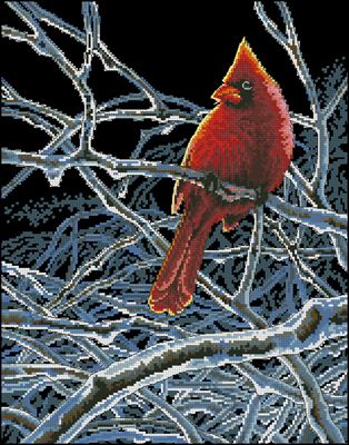 Ice Cardinal схема вышивки крестом