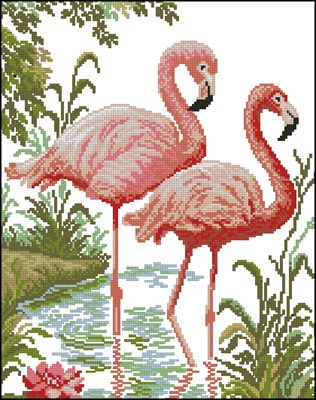 Flamingo cross stitch схема вышивки крестом скачать бесплатно