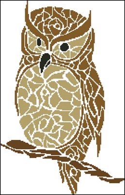 Tribal Owl вышивка крестом скачать схему