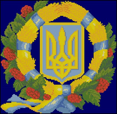 Украинский герб схема вышивки крестом