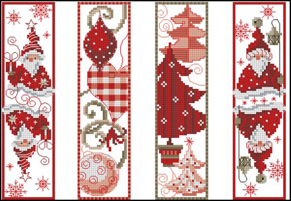 Bookmarks Christmas схема вышивки крестом скачать бесплатно