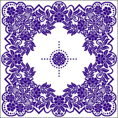 Фиолетовая салфетка схема вышивки крестом скачать