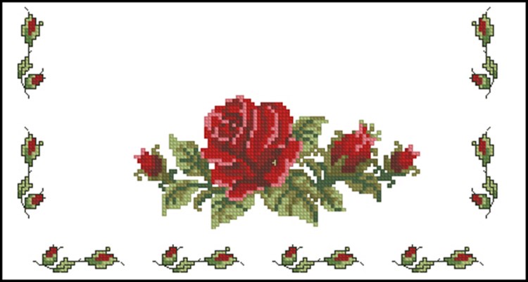 Розы и розочки для рушника