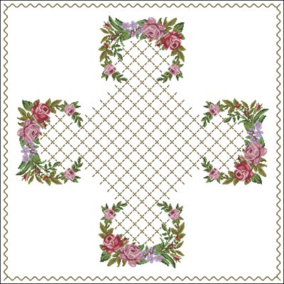 Rose Tablecloth схема вышивки