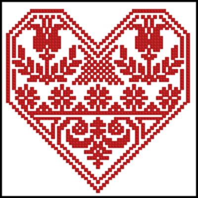 Happy Valentine крестом схема вышивки