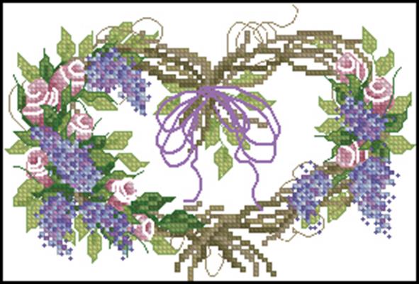 Rosebud Wreath схема вышивки крестом