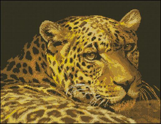 Леопард схема вышивки крестом