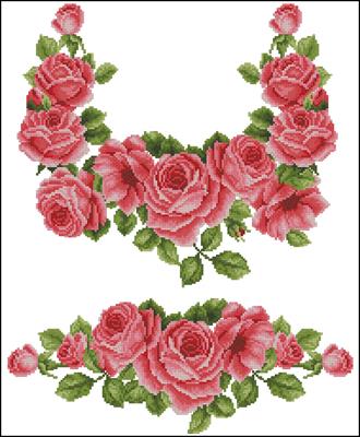 Женская сорочка с розами вышивка крестом схема