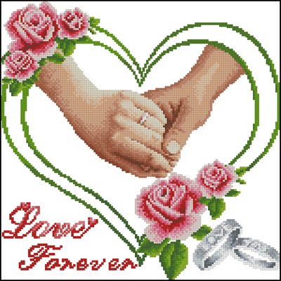Свадебные мотивы - Love Forever вышивка крестом схема скачать