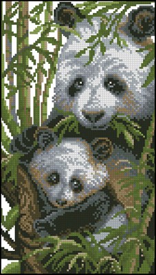 Панда с детенышем вышивка крестиком скачать схема