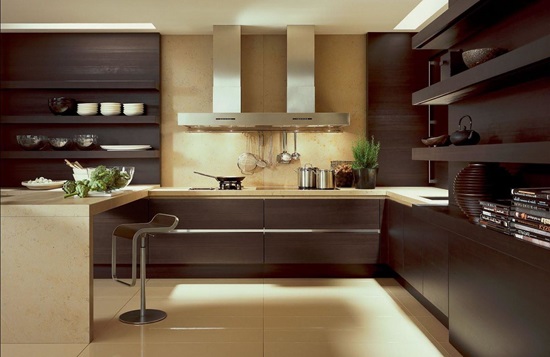 кухня в коричневом цвете фото