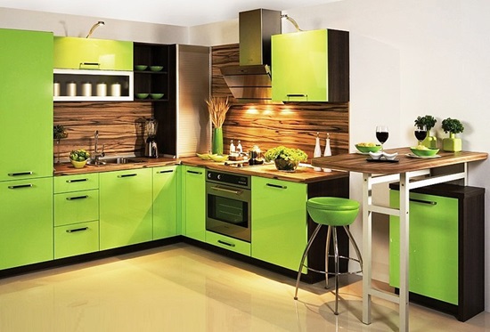 кухня в зеленом цвете фото