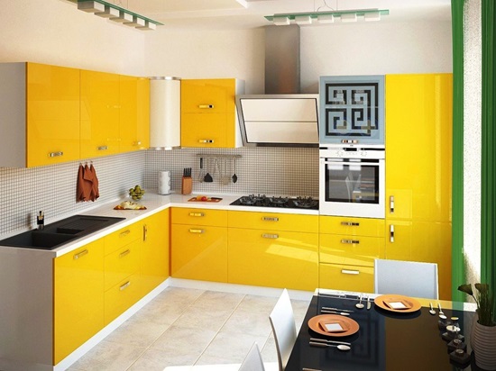 кухня в желтом цвете фото